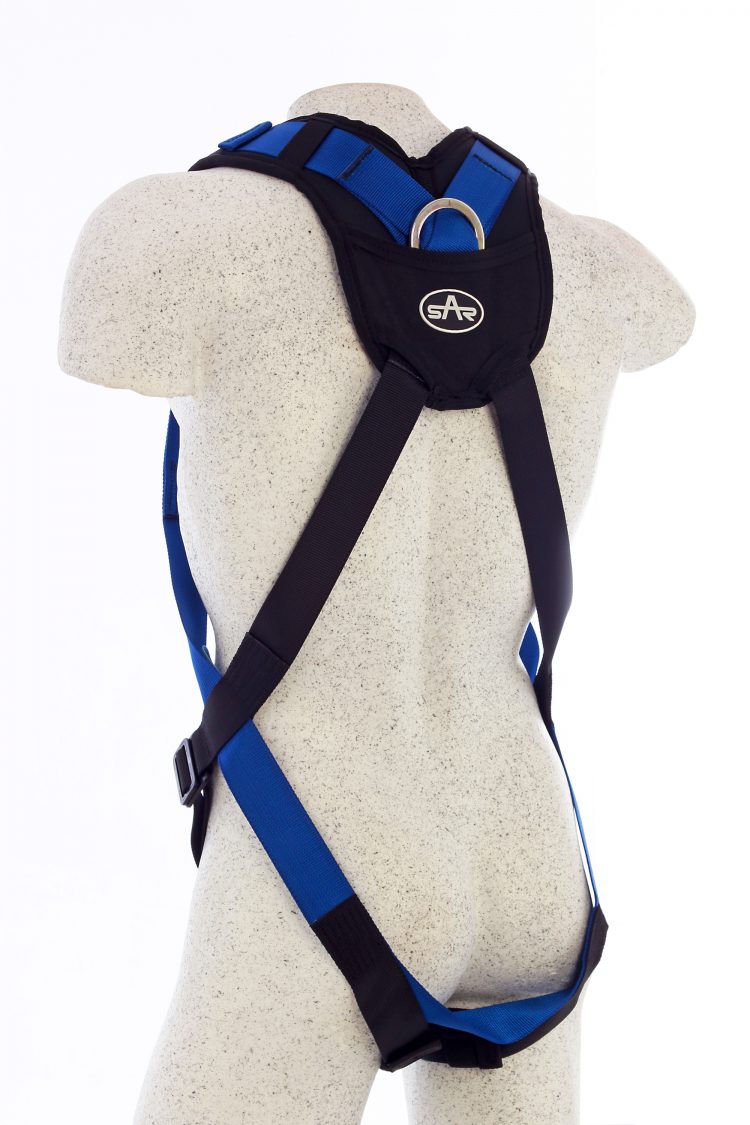 Back of Kestrel Full Body Harness with padding
